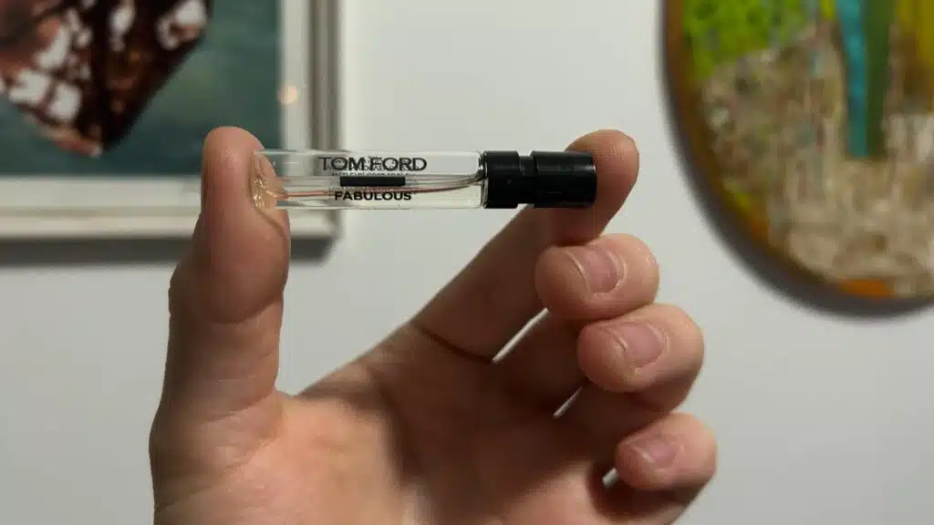 Hand Holding Tom Ford Fucking Fabulous Decant