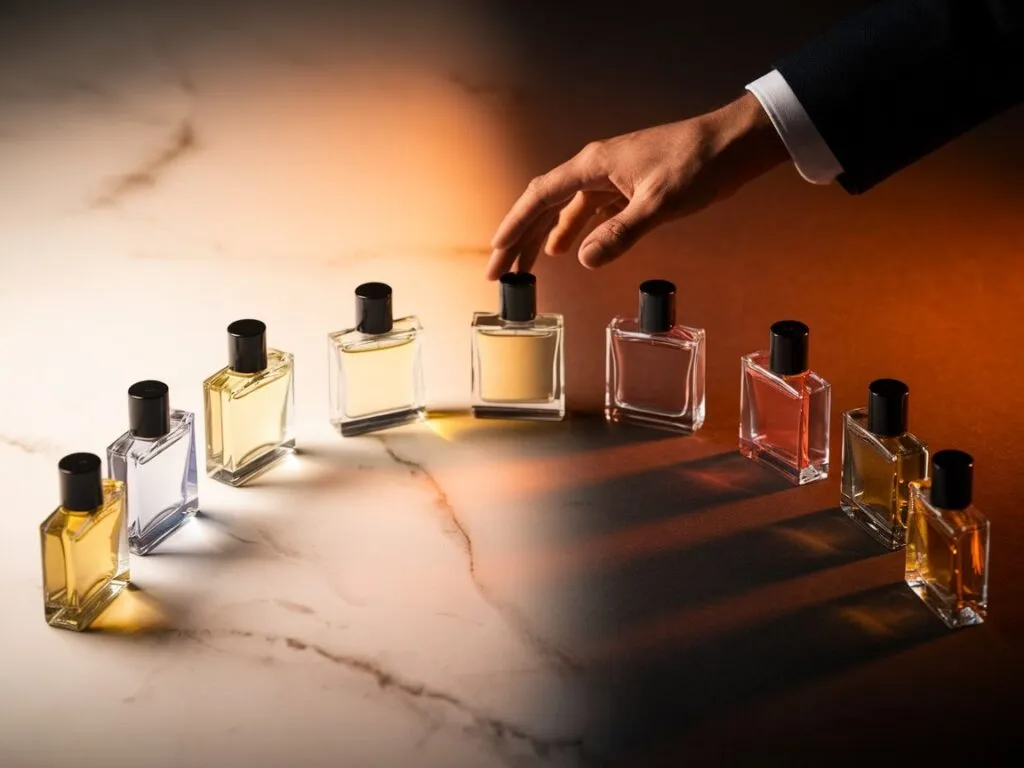 luxury fragrance collection with citrus, spice, and floral notes.