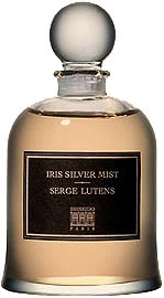 What is iris in perfumery shown with Serge Lutens Iris Silver Mist, a niche iris perfume bottle