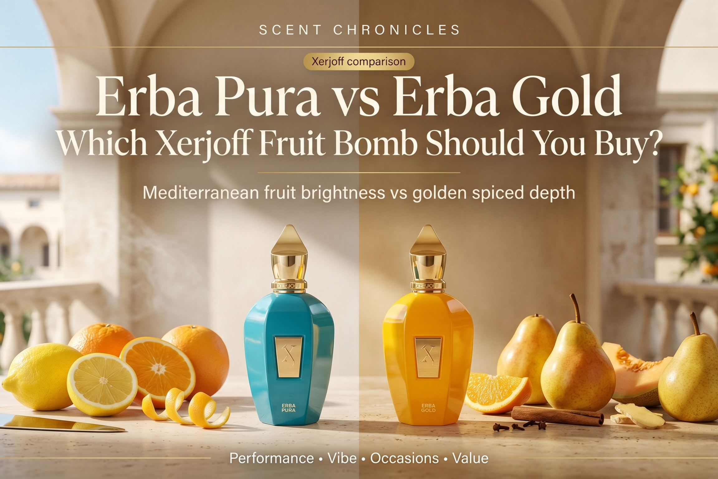 Xerjoff Erba Pura vs Erba Gold editorial comparison hero image